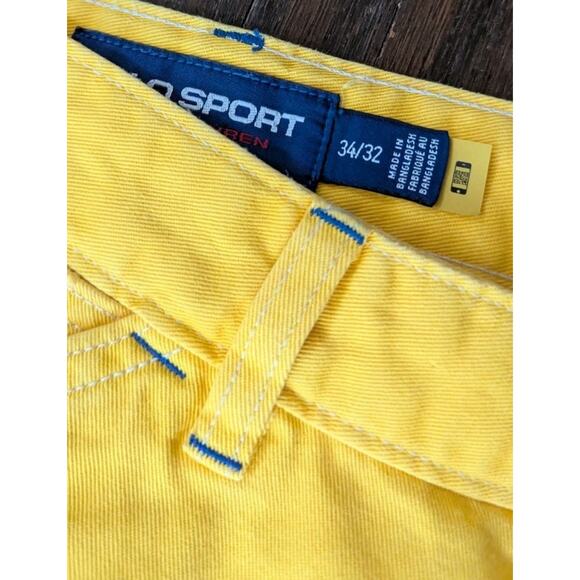 Ralph Lauren Polo Sport Yellow Carpenter Jeans Men 34 Relaxed Straight Fit New - Picture 14 of 16